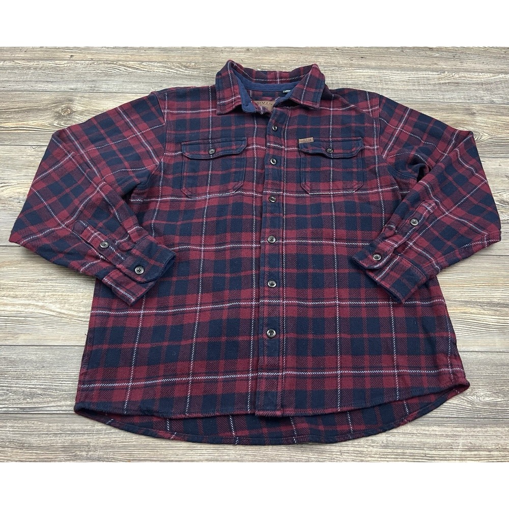 Orvis Flannel Shirt Jacket Men XL Plaid Heavy Shacket Gorpcore CabinCore Outdoor